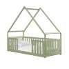 Pat casuta 90 x 200 cm lemn masiv verde olive Bee