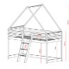 Pat casuta lemn masiv 90 x 200 cm antracit Moon
