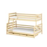  Pat supraetajat lemn 90 x 200/120x200cm natur Fami