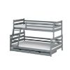Pat supraetajat lemn 90 x 200/120 x 200 cm gri Fami