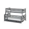 Pat supraetajat lemn 90 x 200/120x200 cm antracit Fami