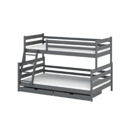 Pat supraetajat lemn 90 x 200/120x200 cm antracit Fami