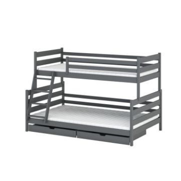 Pat supraetajat lemn 90 x 200/120x200 cm antracit Fami