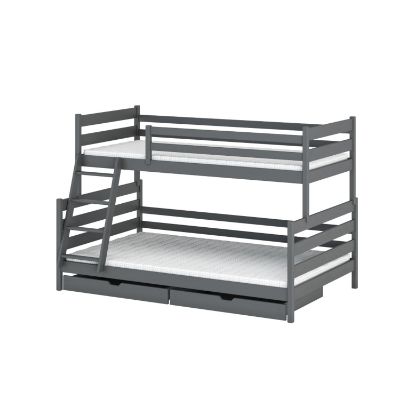 Pat supraetajat lemn 90 x 200/120x200 cm antracit Fami
