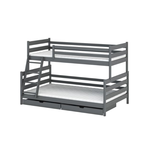 Pat supraetajat lemn 90 x 200/120x200 cm antracit Fami
