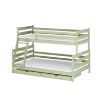 Pat supraetajat lemn 90 x 200/120 x 200 cm verde olive Fami
