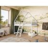 Pat casuta lemn masiv 90 x 200 cm alb Moon