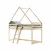 Pat casuta lemn masiv 90 x 200 cm natur Moon