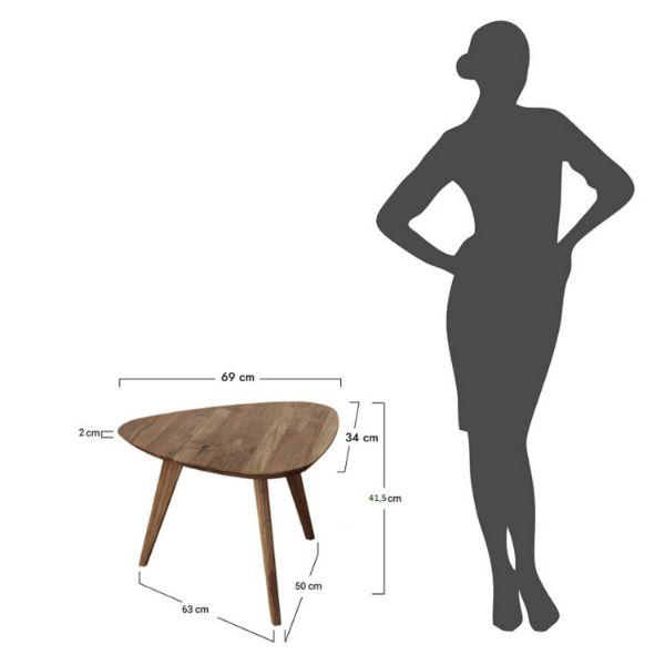 Masuta de cafea 67 x 69 cm stejar tabacco Otello
