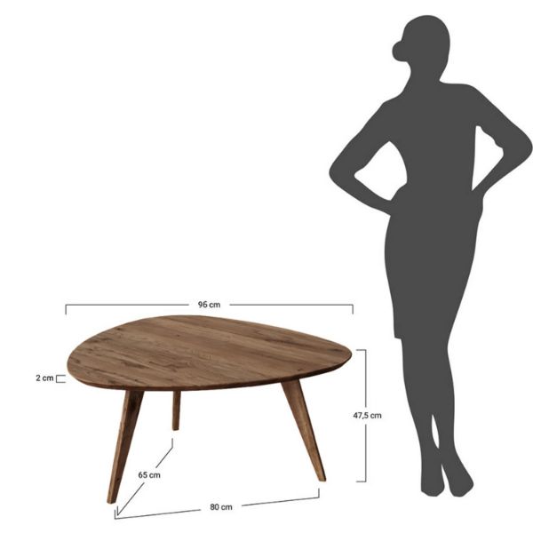 Masuta de cafea 95 x 96 cm stejar tabacco Otello