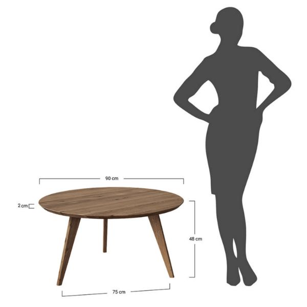 Masuta de cafea 90 cm stejar tabacco Otello