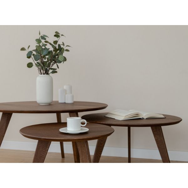 Masuta de cafea rotunda 70 cm stejar tabacco Otello 