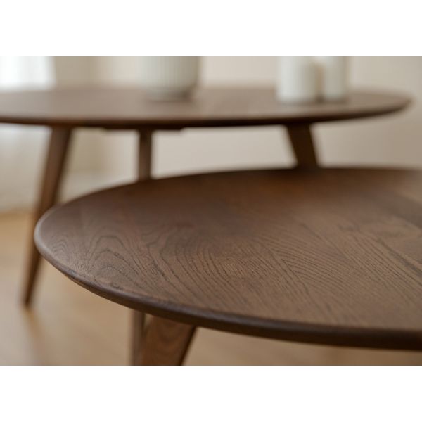 Masuta de cafea rotunda 70 cm stejar tabacco Otello 