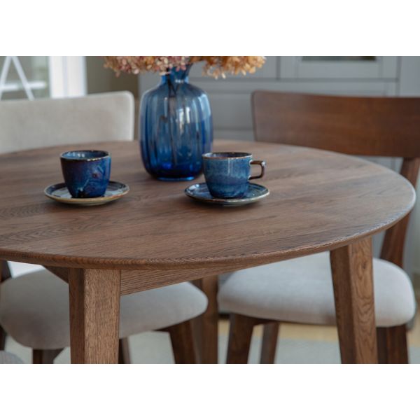 Masa rotunda fixa 90 cm stejar tabacco Otello