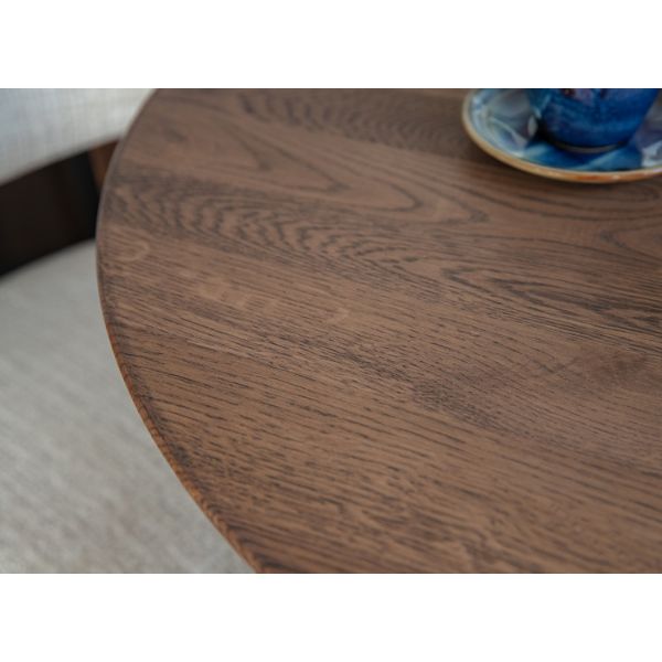 Masa rotunda fixa 110 cm stejar tabacco Otello