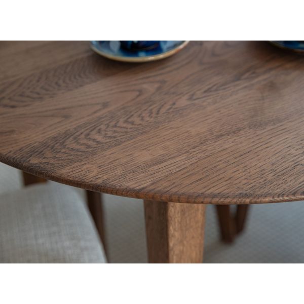 Masa rotunda fixa 110 cm stejar tabacco Otello