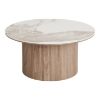 Masuta cafea rotunda blat ceramic/stejar Athens 