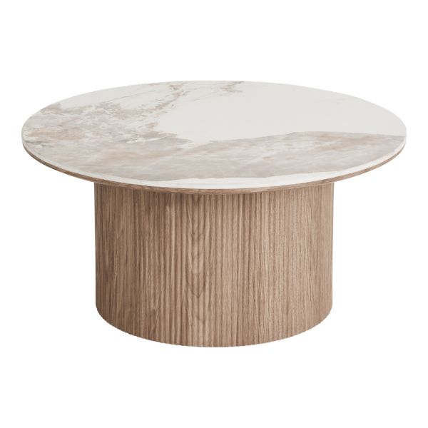 Masuta cafea rotunda blat ceramic/stejar Athens 