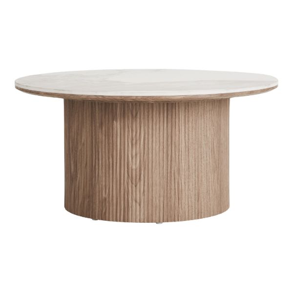 Masuta cafea rotunda blat ceramic/stejar Athens 