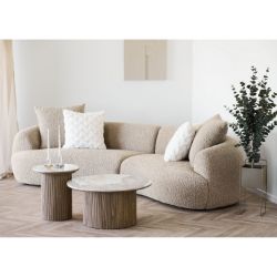 Masuta laterala rotunda blat ceramic/nuc deschis Athens