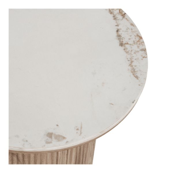 Masuta laterala rotunda blat ceramic/nuc deschis Athens