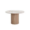 Masa dining rounda fixa 120 cm blat ceramic/stejar Athens 
