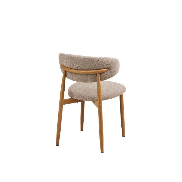 Scaun dining tapitat bej/otel decor stejar Levanto 