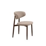 Scaun dining tapitat bej/otel decor nuc Levanto
