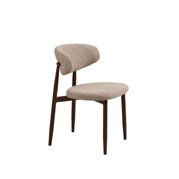 Scaun dining tapitat bej/otel decor nuc Levanto