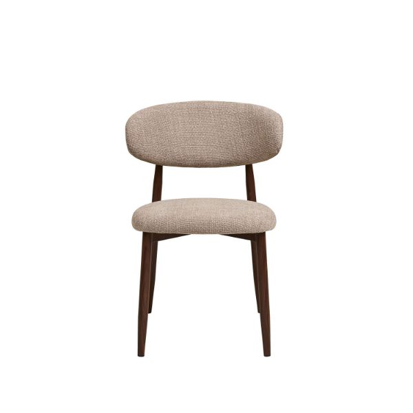 Scaun dining tapitat bej/otel decor nuc Levanto