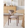Scaun dining tapitat bej/otel decor nuc Levanto