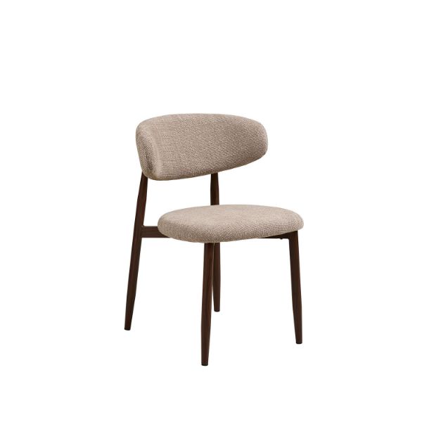 Scaun dining tapitat bej/otel decor nuc Levanto