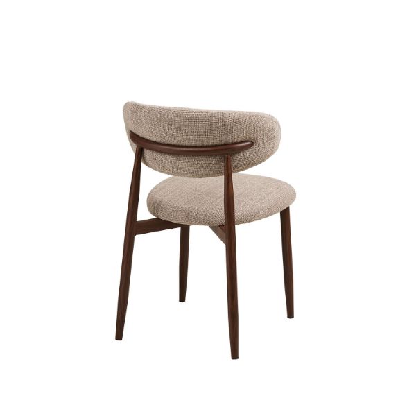 Scaun dining tapitat bej/otel decor nuc Levanto