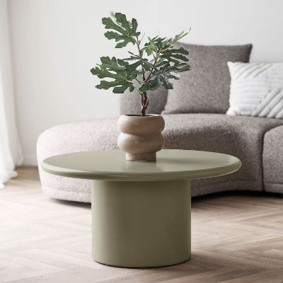 Masuta cafea rotunda verde oliv Nagano 