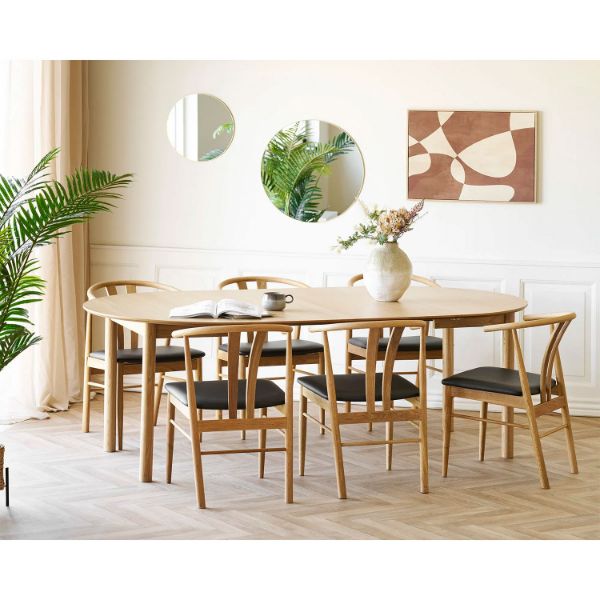 Masa dining rotunda extensibila 120/220 cm stejar Berg