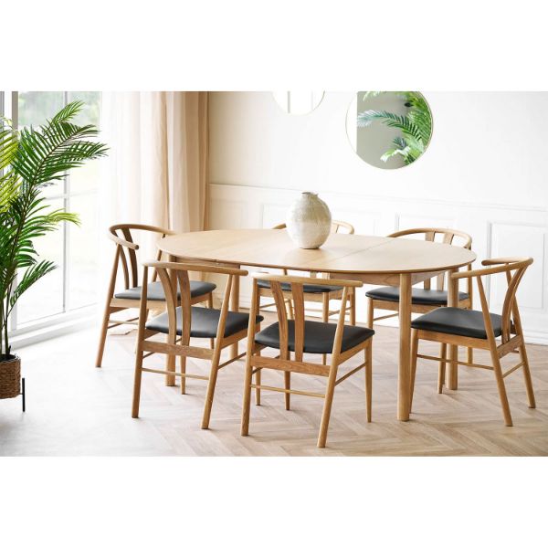 Masa dining rotunda extensibila 120/220 cm stejar Berg