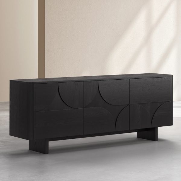 Bufet cu 3 usi lemn, negru, Amore