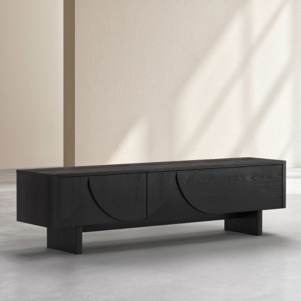 Comoda TV cu 2 usi lemn, negru, Amore