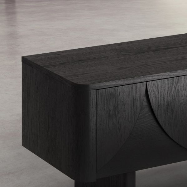 Comoda TV cu 2 usi lemn, negru, Amore