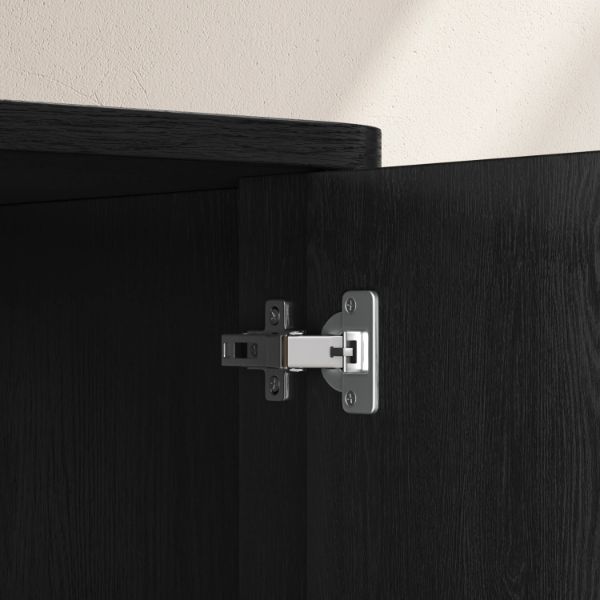 Comoda inalta cu 2 usi lemn, negru, Amore