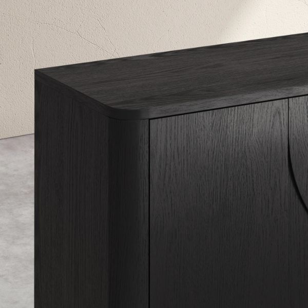 Comoda inalta cu 2 usi lemn, negru, Amore