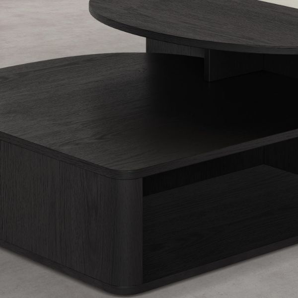 Masuta cafea lemn, negru, Amore