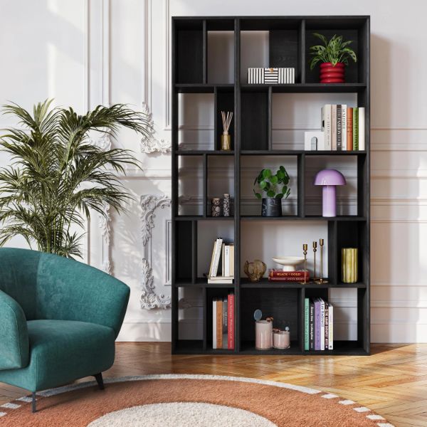 	Biblioteca mare lemn, negru, Will