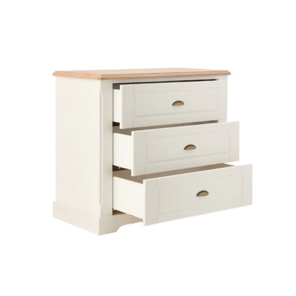 Comoda cu 3 sertare alb/stejar natur Provence
