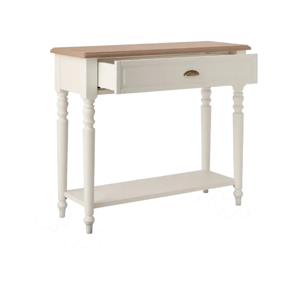 Consola cu 1 sertar alb/stejar natur Provence