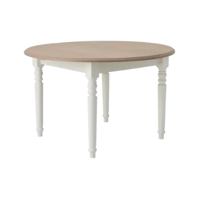 Masa rotunda extensibila 120/220 cm alb/stejar natur Provence