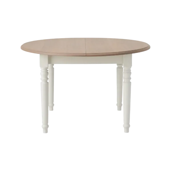 Masa rotunda extensibila 120/220 cm alb/stejar natur Provence