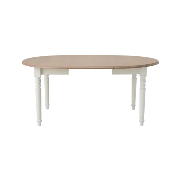 Masa rotunda extensibila 120/220 cm alb/stejar natur Provence