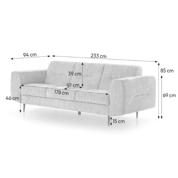 Set canapele 3-2-1 gri deschis Venezia