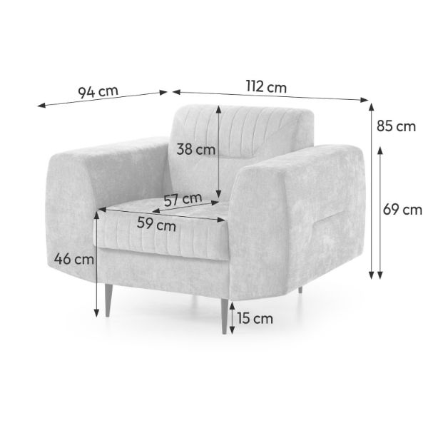 Set canapele 3-2-1 gri deschis Venezia